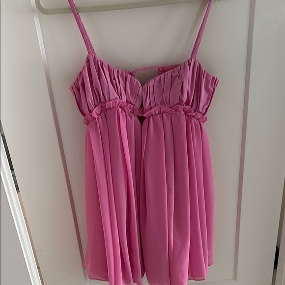 ASOS Pink Ruched Mini Dress - Picture 1 of 6